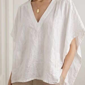 Horses atelier white poncho style v neck blouse